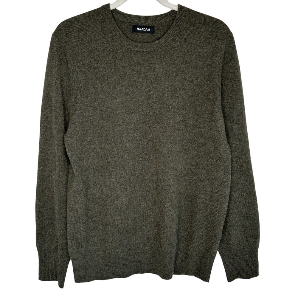 NAADAM Cashmere Crewneck Sweater Medium Minimalist Heritage Long Sleeve Green